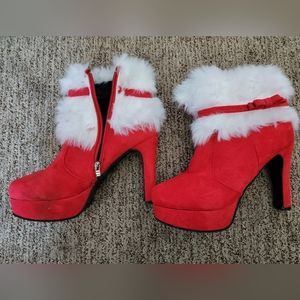 Christmas high heel boots